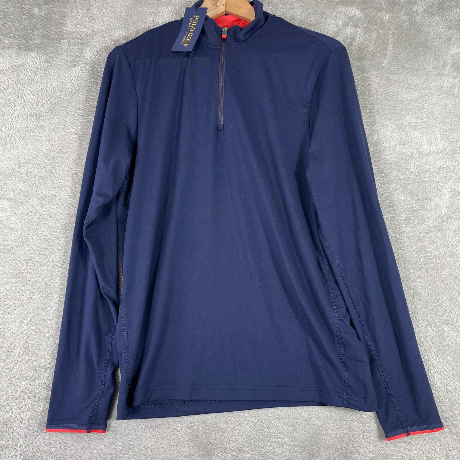 Polo Golf Ralph Lauren Quarter Zip Pullover Mens Small Navy Performance Nwt